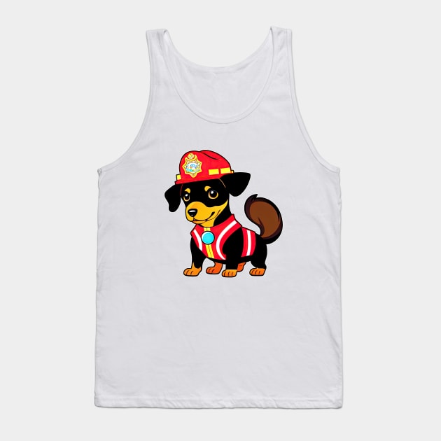 Puppy as firefighter Tank Top by IDesign23